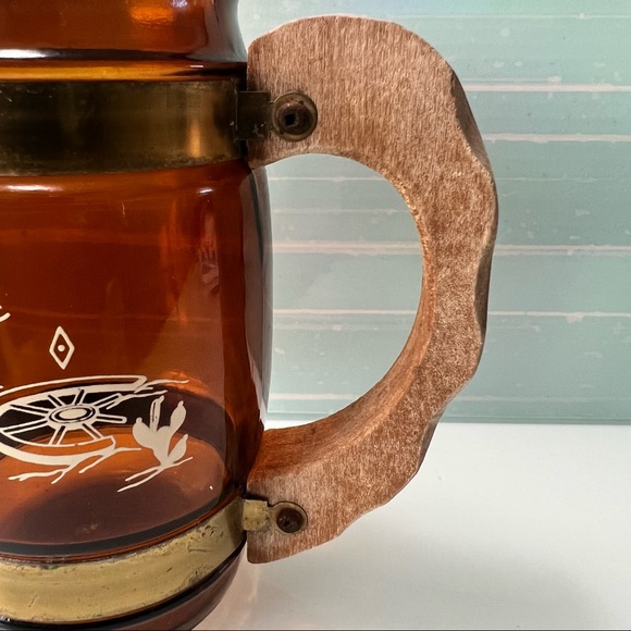 Vintage 1970 Western Siesta Ware Wood Handled Beer Mug Saddle Stirrups H… - Picture 11 of 11
